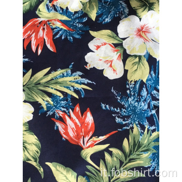 Camicia Hawaii da uomo in cotone con stampa